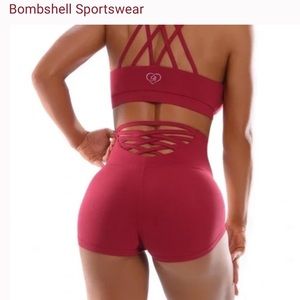 Bombshell Sportswear Maroon Sexy Back Shorts | S